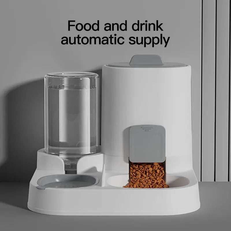 Dispensador Automático de Comida y Agua para Mascotas 2 en 1 – Antiderrame y Fácil de Usar