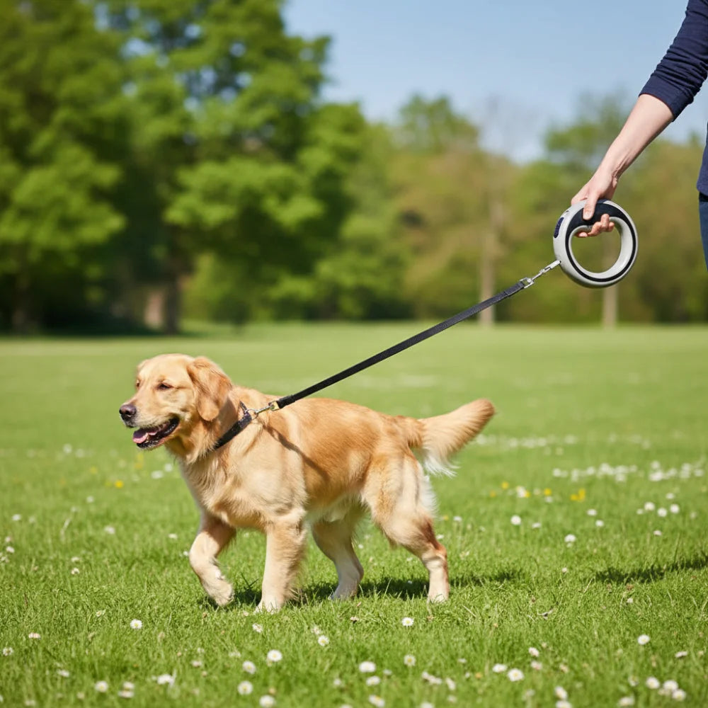 Correa Retráctil 360° para Perros – Diseño Moderno y Control Inteligente
