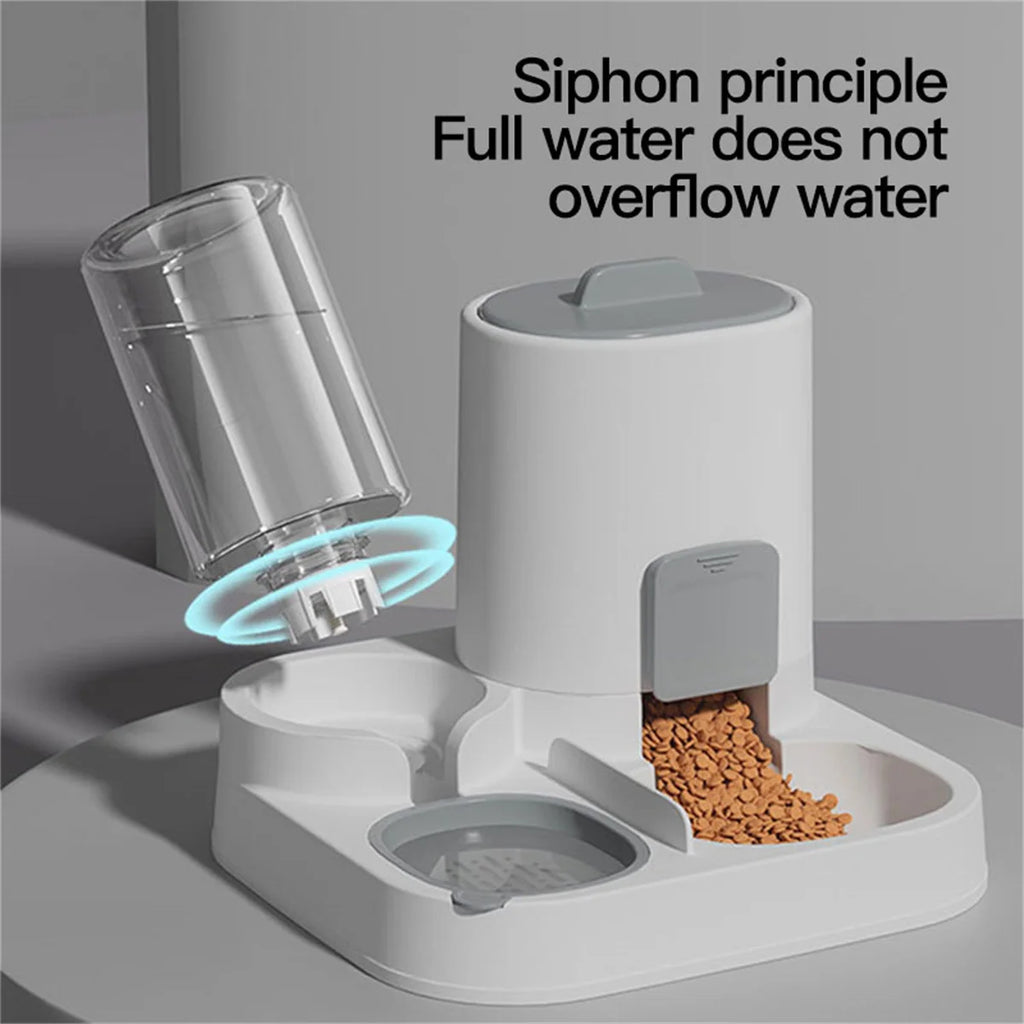 Dispensador Automático de Comida y Agua para Mascotas 2 en 1 – Antiderrame y Fácil de Usar